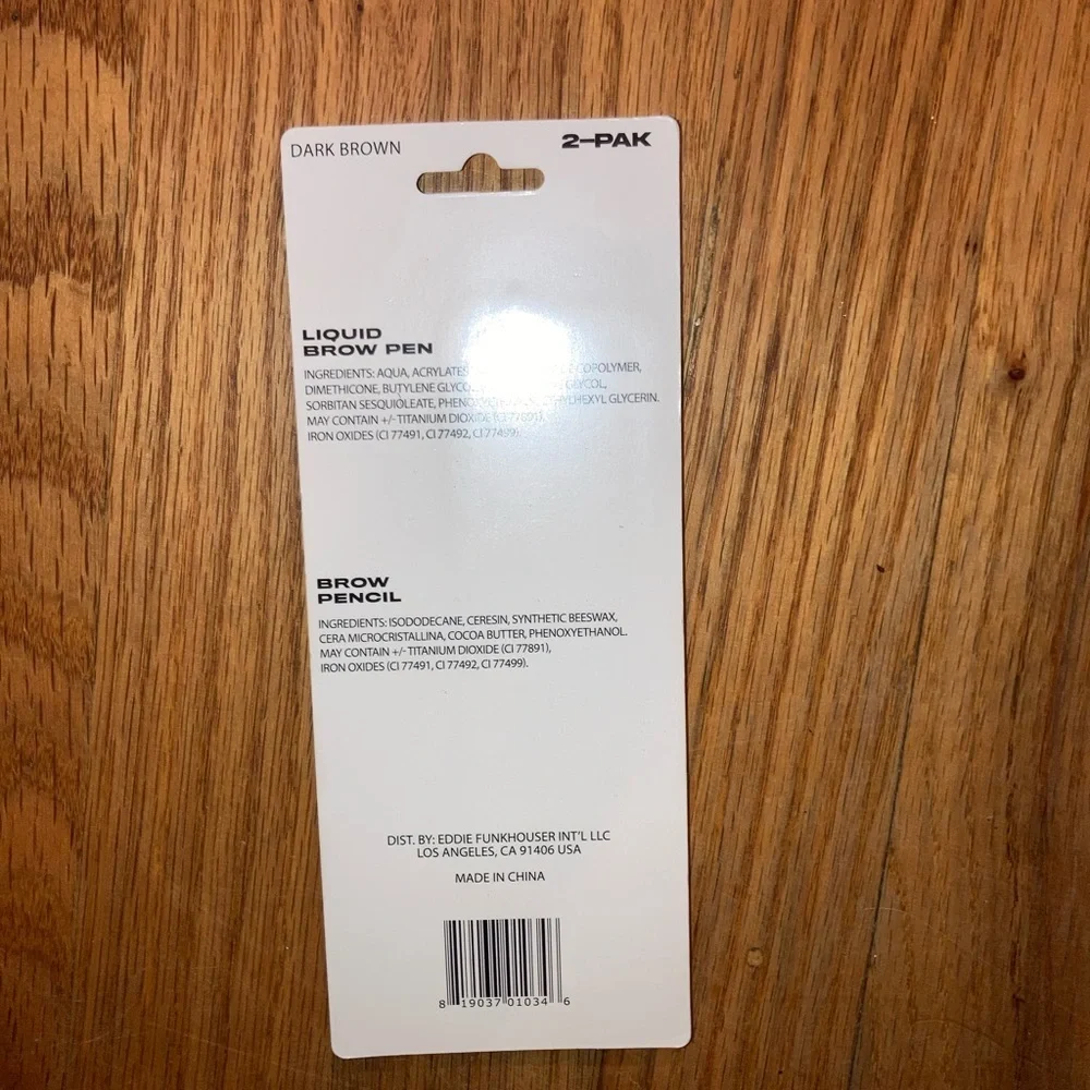 Eddie Funkhouser Liquid Brow Pen  + Brow Pencil - Dark Brown -  NIP